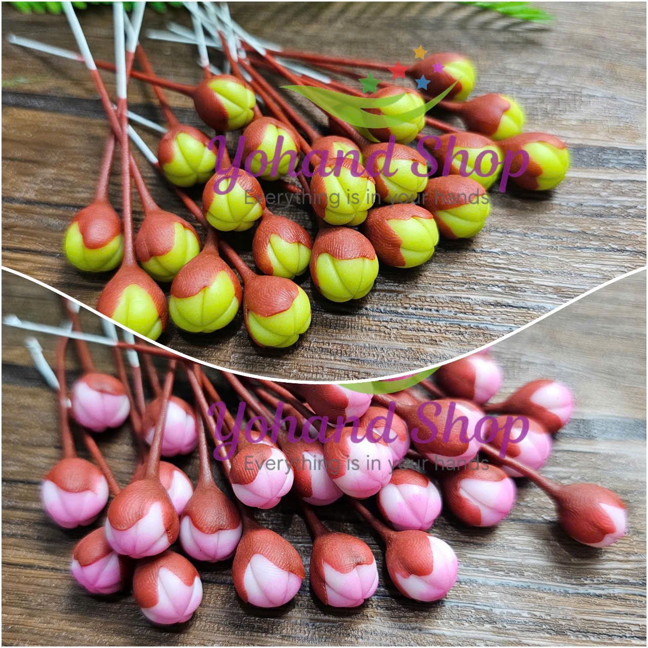 nụ đào đất sét handmade