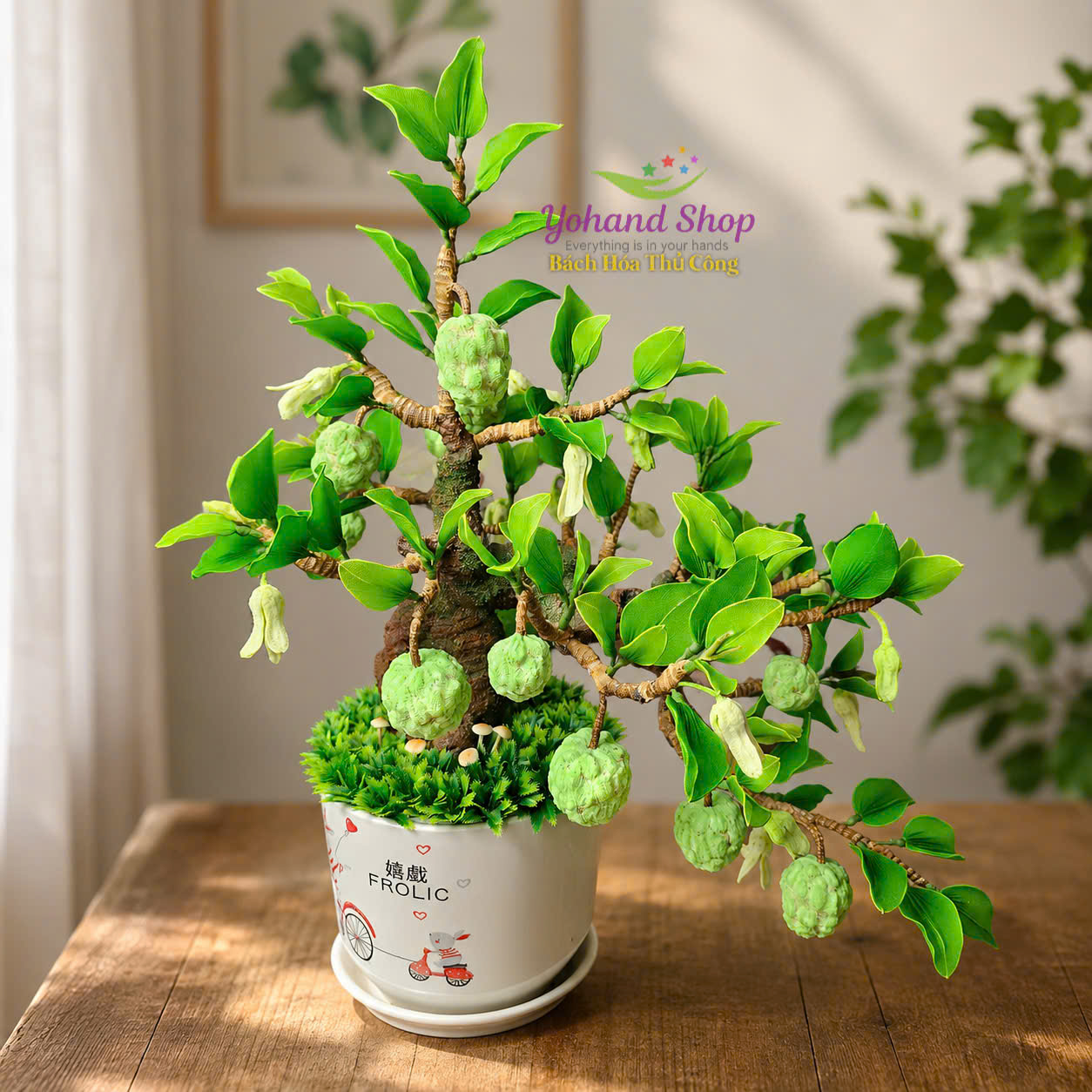 Chậu mãng cầu ta quả na handmade làm quà tặng